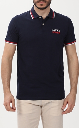 JACK & JONES-Ανδρική polo μπλούζα JACK & JONES 12221012 JJATLAS μπλε